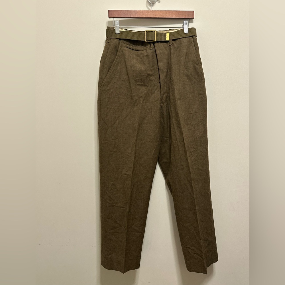 WW2 US Army Button Fly OD Green Wool Trousers Pants Size 31 X 31